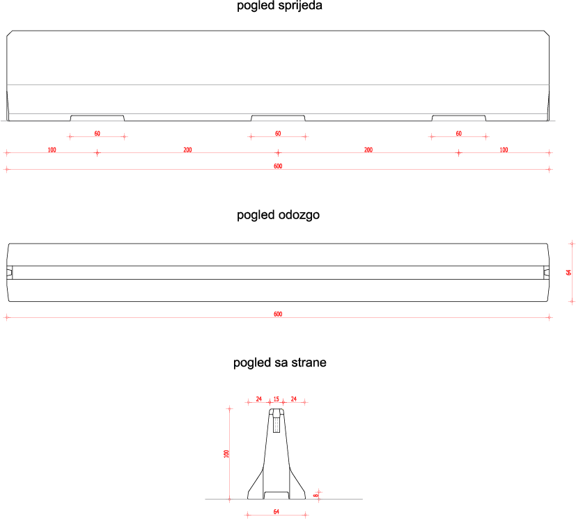 Standardni element 600/64/100cm